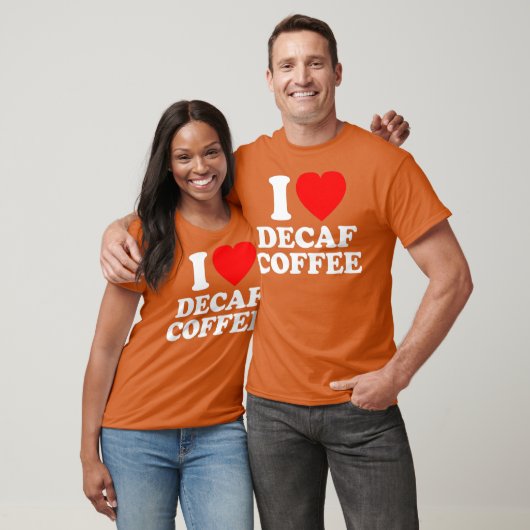 Decaf Koffie Liefde Hart Grappig T-shirt (Unisex)