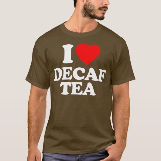 Decaf thee liefde hart grappig t-shirt (Voorkant)