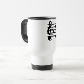 "Decaf" Treble Clef Coffee/Tea Container Reisbeker (Voorkant links)