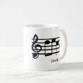"Decaf" Treble Clef Mok (Voorkant rechts)