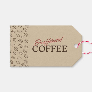 Decaffeinated Coffee Gift Tag – Retro Coffee Beans Cadeaulabel