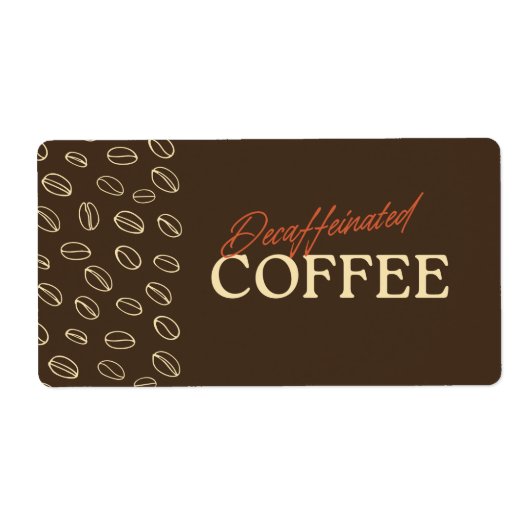 Decaffeinated Coffee Label – Retro Coffee Beans (Voorkant)