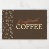 Decaffeinated Coffee Label – Retro Coffee Beans Voedselcontainer Etiket (Enkel label)