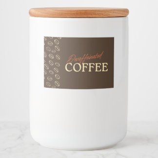 Decaffeinated Coffee Label – Retro Coffee Beans Voedselcontainer Etiket