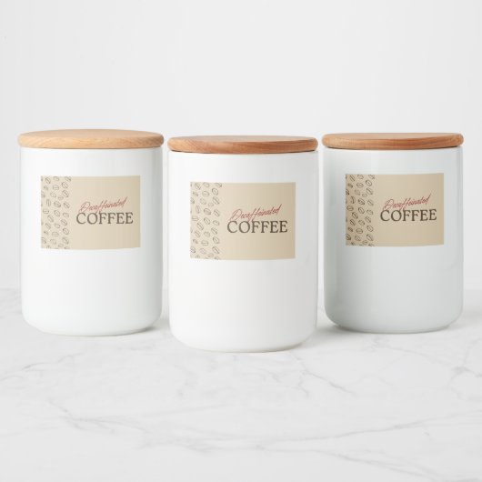 Decaffeinated Coffee Label – Retro Coffee Beans Voedselcontainer Etiket (Flessen)