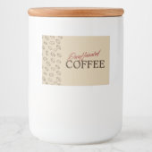 Decaffeinated Coffee Label – Retro Coffee Beans Voedselcontainer Etiket (Voorkant)