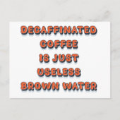 Decaffineerde koffie cool grappig retro humor briefkaart (Voorkant)