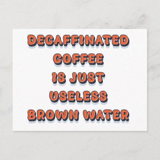 Decaffineerde koffie cool grappig  retro humor briefkaart (Voorkant)