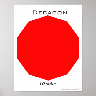 Decagon Poster van veelhoek