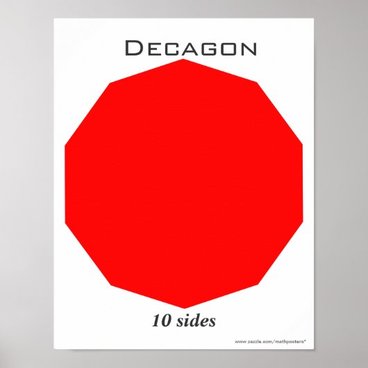Decagon Poster van veelhoek (Voorkant)