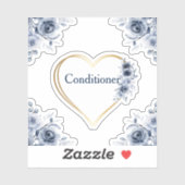 Decale 3-inch x3-inch blauw-Floral Conditioner Sticker (Vel)