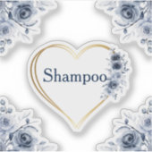 Decale 3 x 3 inch Blauw Floral Shampoo Sticker (Voorkant)