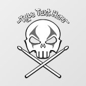 Decale rock & Roll Personalize Drummer Window Deca Raamsticker (Vel)