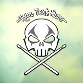 Decale rock & Roll Personalize Drummer Window Deca Raamsticker (Vel 3)