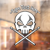 Decale rock & Roll Personalize Drummer Window Deca Raamsticker (Vel 2)