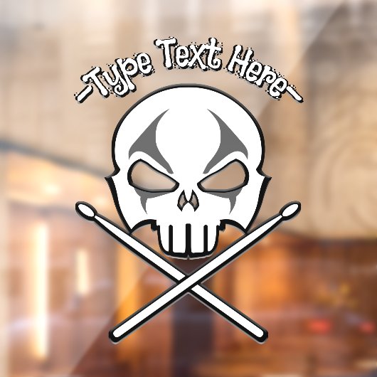 Decale rock & Roll Personalize Drummer Window Deca Raamsticker (Vel 2)