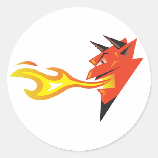 Decale van het hoofd van Fiery Devil Ronde Sticker (Voorkant)