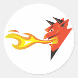 Decale van het hoofd van Fiery Devil Ronde Sticker