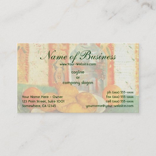 Decanter en Lemons op Bord; Vincent van Gogh Visitekaartje (Voorkant)