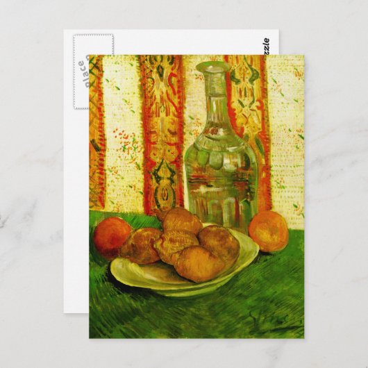 Decanter Lemons en Bord Van Gogh Fine Art Briefkaart (Voorkant / Achterkant)