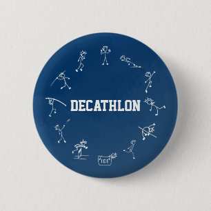 Decathlon Stickman Track and Field Athletics Blue Ronde Button 5,7 Cm