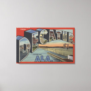 Decatur, Alabama - Grote Letter-scènes Canvas Afdruk