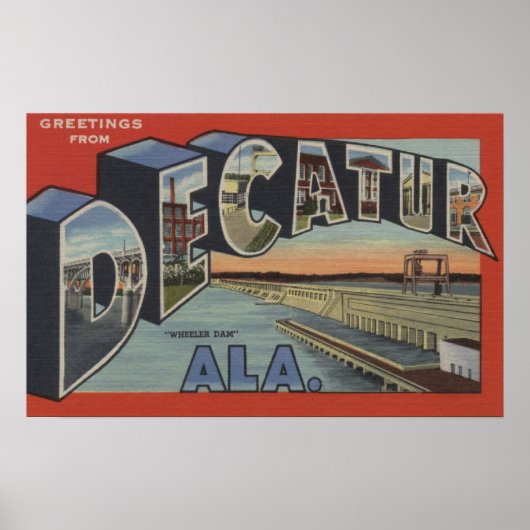 Decatur, Alabama - Grote lettertjes Poster (Voorkant)