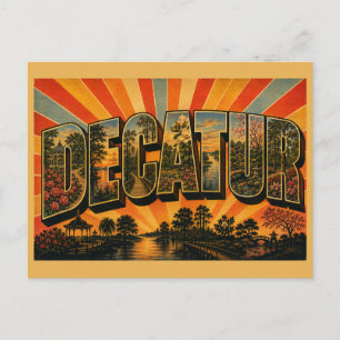 Decatur Alabama River Garden Vintage Kunst Briefkaart