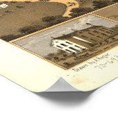 Decatur Illinois 1869 Antiek Panoramic Map Poster (Hoek)