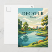 Decatur, Illinois Briefkaart (Voorkant / Achterkant)