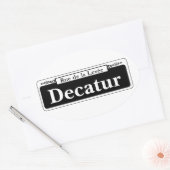 Decatur St., New Orleans Street Sign. Ovale Sticker (Envelop)