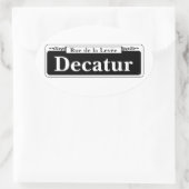 Decatur St., New Orleans Street Sign. Ovale Sticker (Tas)
