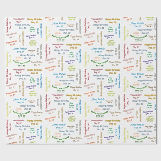 December, 10 september Gift Wrapping Paper Cadeaupapier (Vlak)