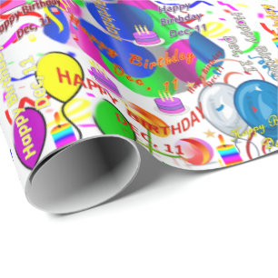 December, 11 september Gift Wrapping Paper Cadeaupapier