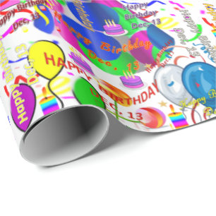 December, 13 Verjaardagscadeau inpakpapier