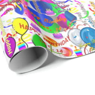 December, 14 september Gift Wrapping Paper Cadeaupapier