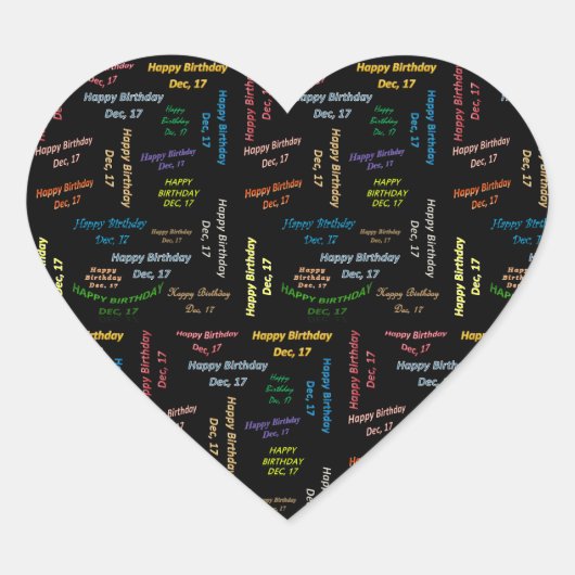 December, 17 Verjaardag Sticker (Voorkant)