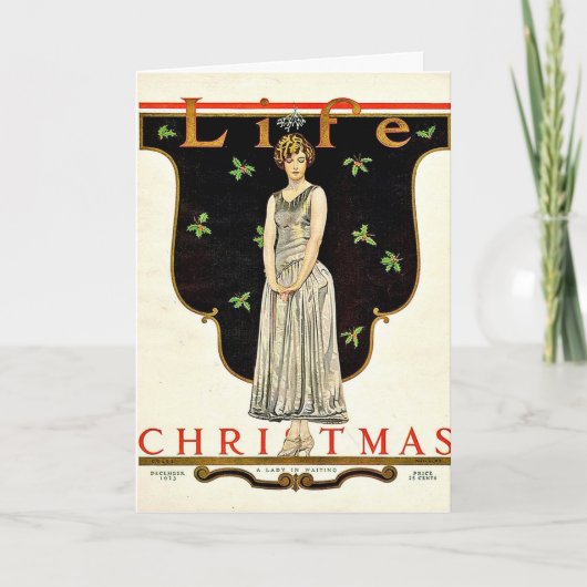 December 1923 Kerstillustratie door Coles Phillips Feestdagen Kaart (Voorkant)