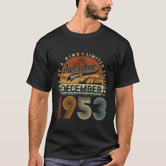 December 1953  70 jaar oud Retro 70e geboortejaar T-shirt (Voorkant)