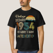 December 1954 T-shirt Retro Style Verjaardag (Voorkant)