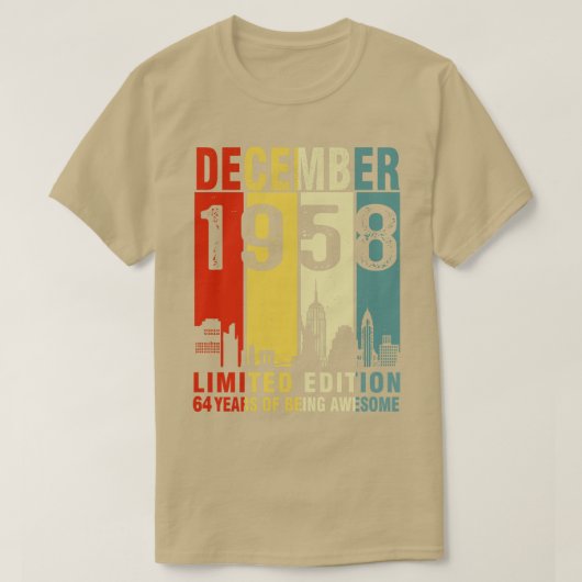 December 1958 Limited Edition 64 jaar AW T-shirt (Design voorkant)