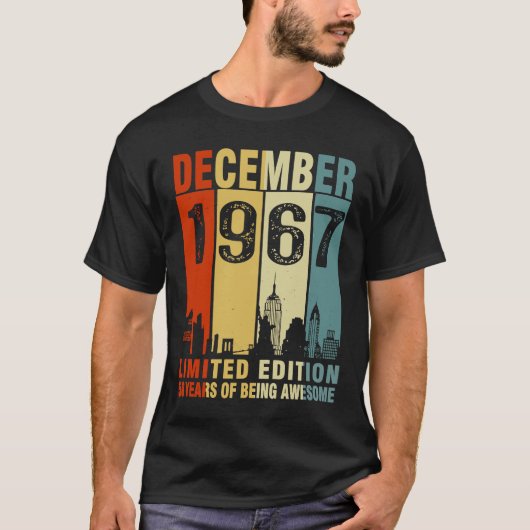 december 1967 56 jaar Geweldige Vintage T-shirt (Voorkant)