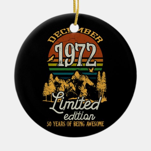 December 1972 Zondag 50 jaar oud 50 jaar oud 50 ja Keramisch Ornament (Voorkant)