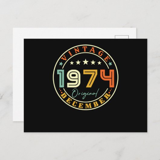  december 1974 briefkaart (Voorkant / Achterkant)