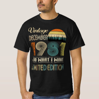 December 1981 T-shirt Retro Style Verjaardag