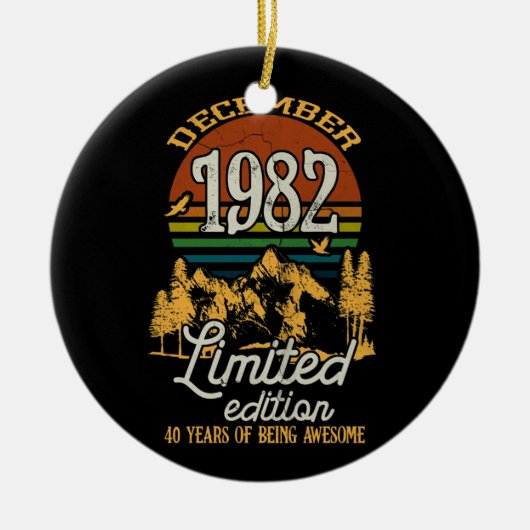 December 1982 Zondag 40 jaar oud 40e verjaardag Keramisch Ornament (Voorkant)