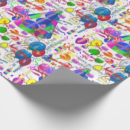 December, 19 september Gift Wrapping Paper Cadeaupapier (Hoek)