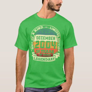 december 2004 18e verjaardag 18 jaar t-shirt