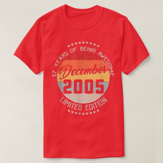 december 2005 17e T-shirt 17 jaar (Design voorkant)