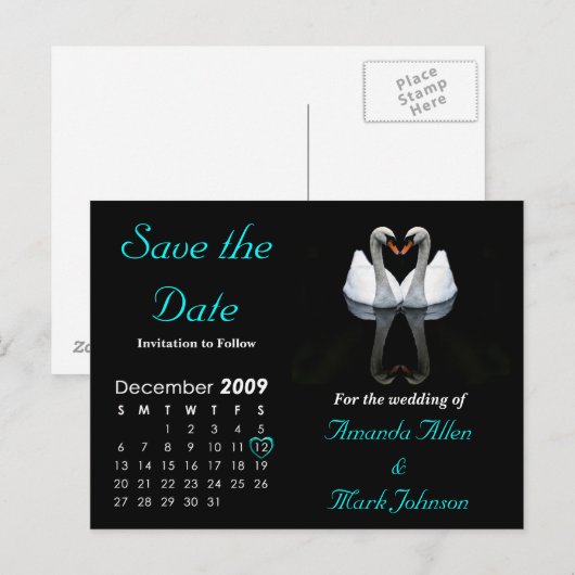 December 2009 Save the Date, Aankondiging van de b (Voorkant / Achterkant)